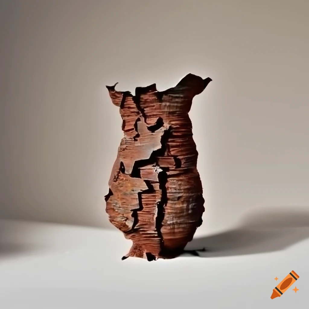 Cracked rusty vase with sandlike texture on Craiyon