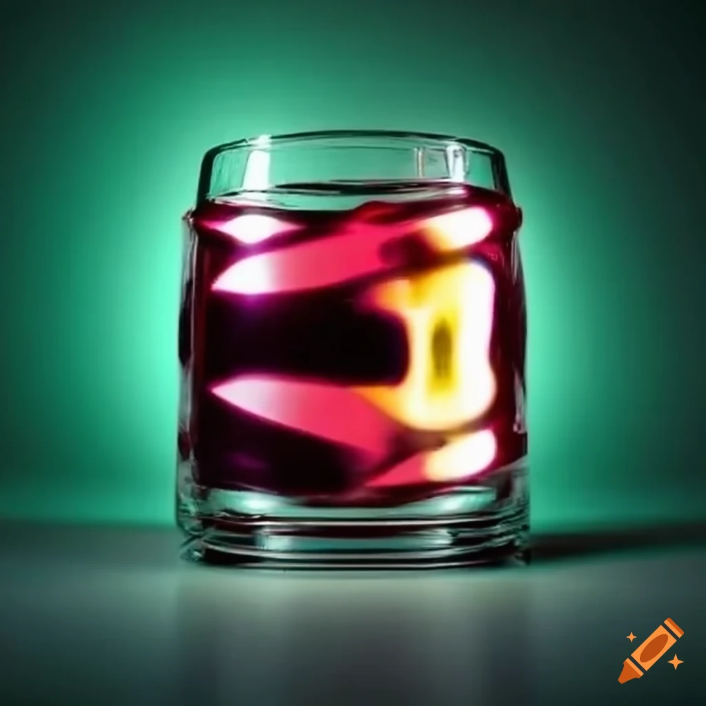 Clear glass of energy drink on Craiyon