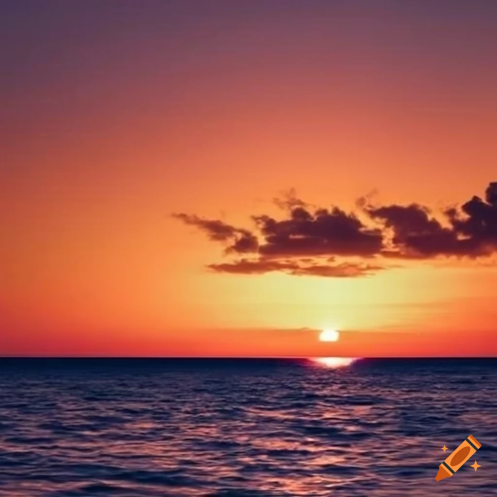 sunset over the water