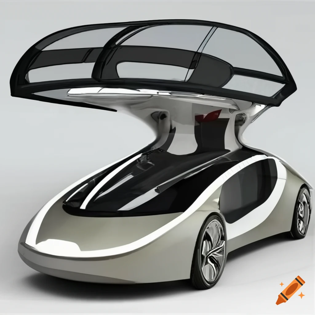 Futuristic car with a roof screen