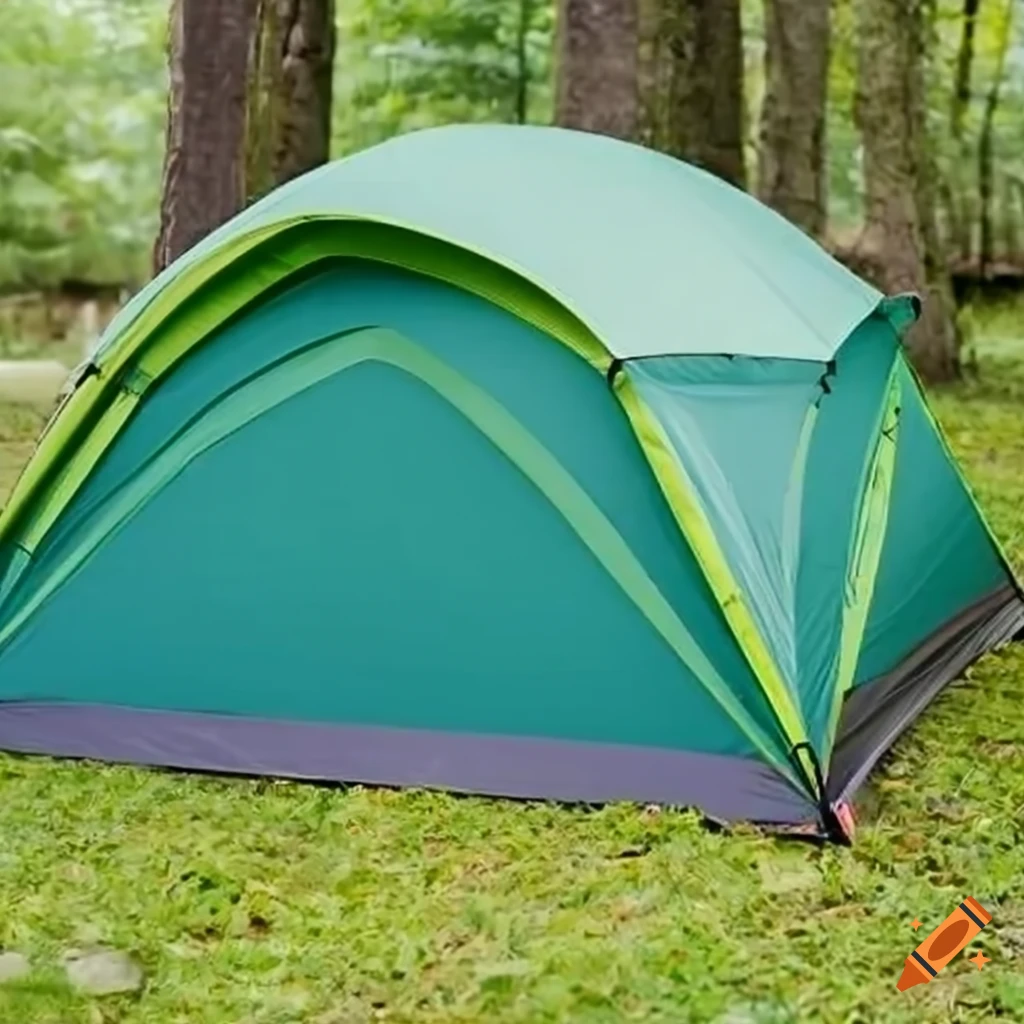 Dark green single-person camping tent