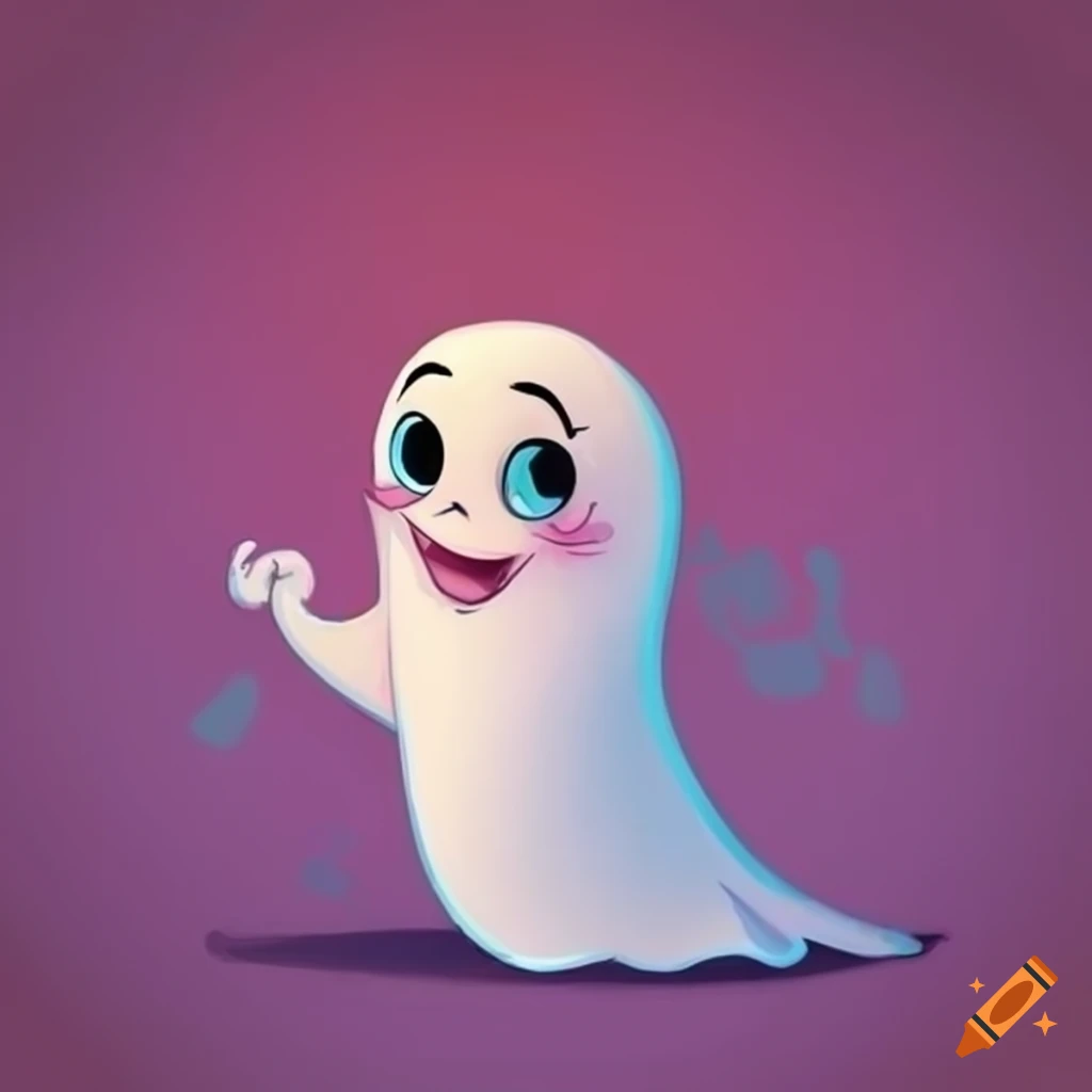 Lively ghost in the style of disney cartoons on Craiyon