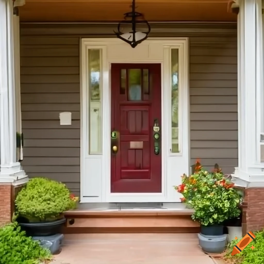 Beautiful front door of a clean house on Craiyon