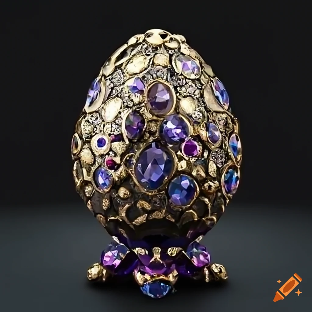 Cgi dragon egg with jewelled metal exterior on Craiyon