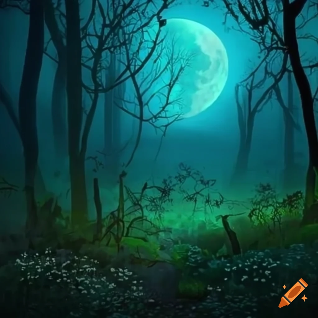 Glowing Plants In A Moonlit Forest On Craiyon