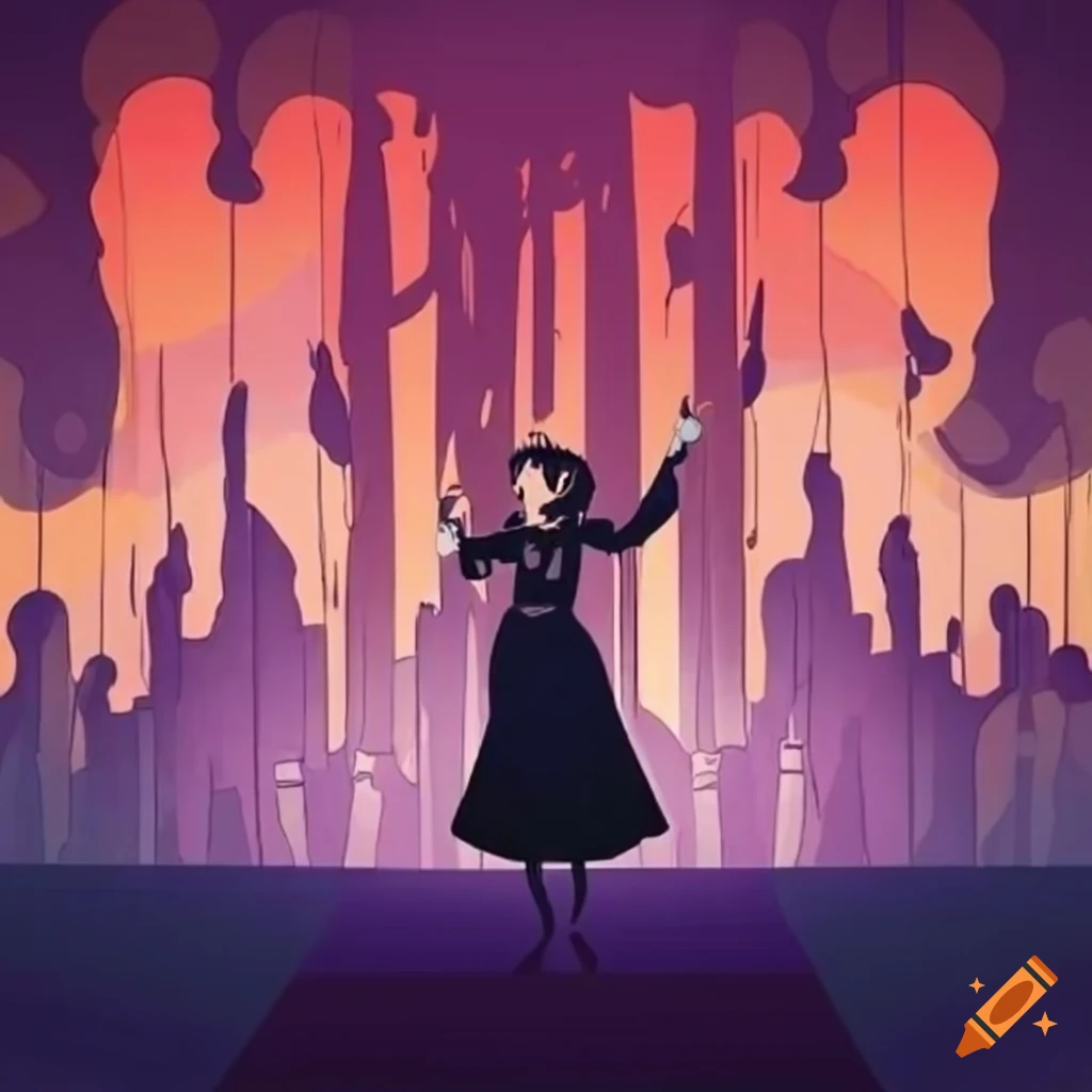 illustration of a famous singer performing on stage