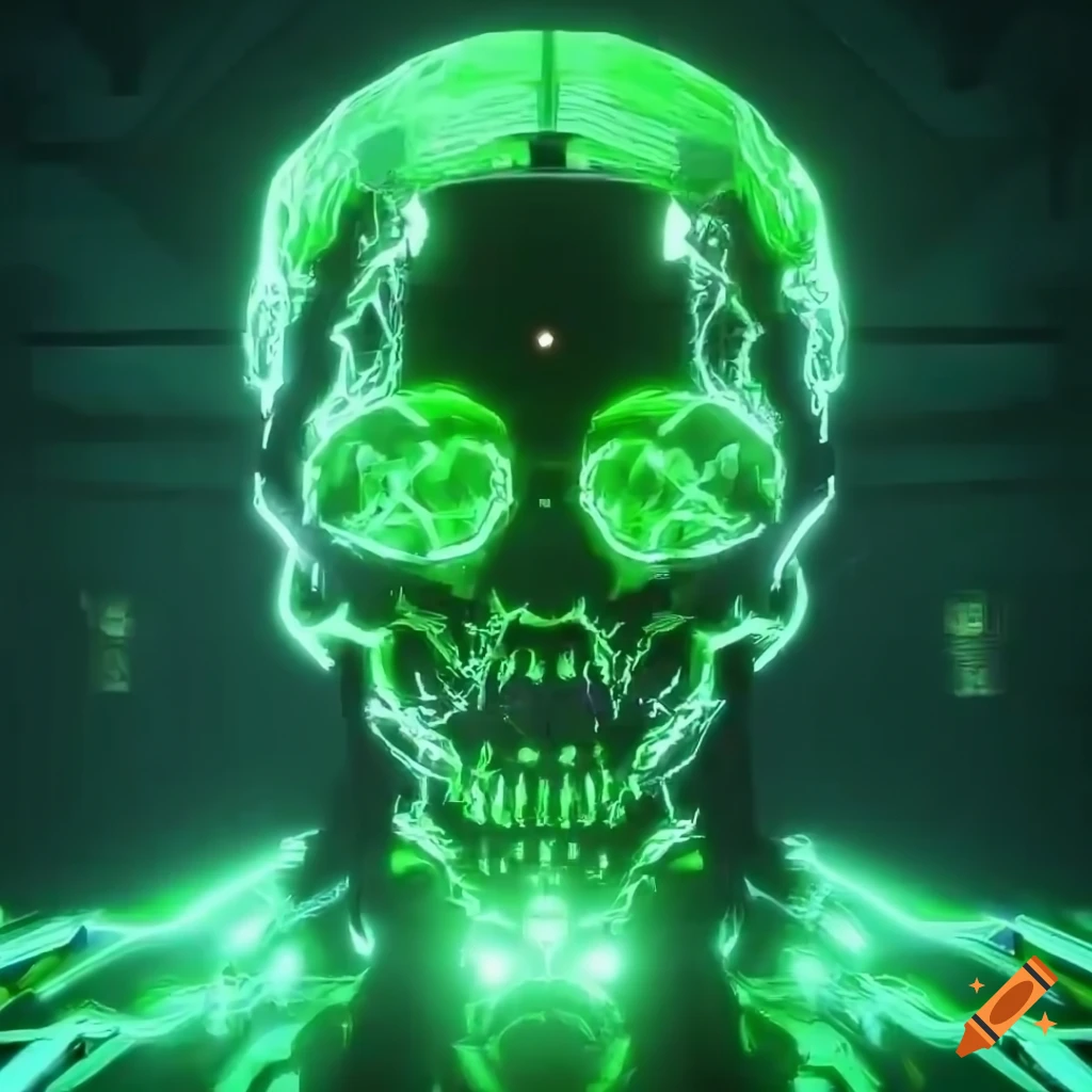 Futuristic computer code with green colors on Craiyon