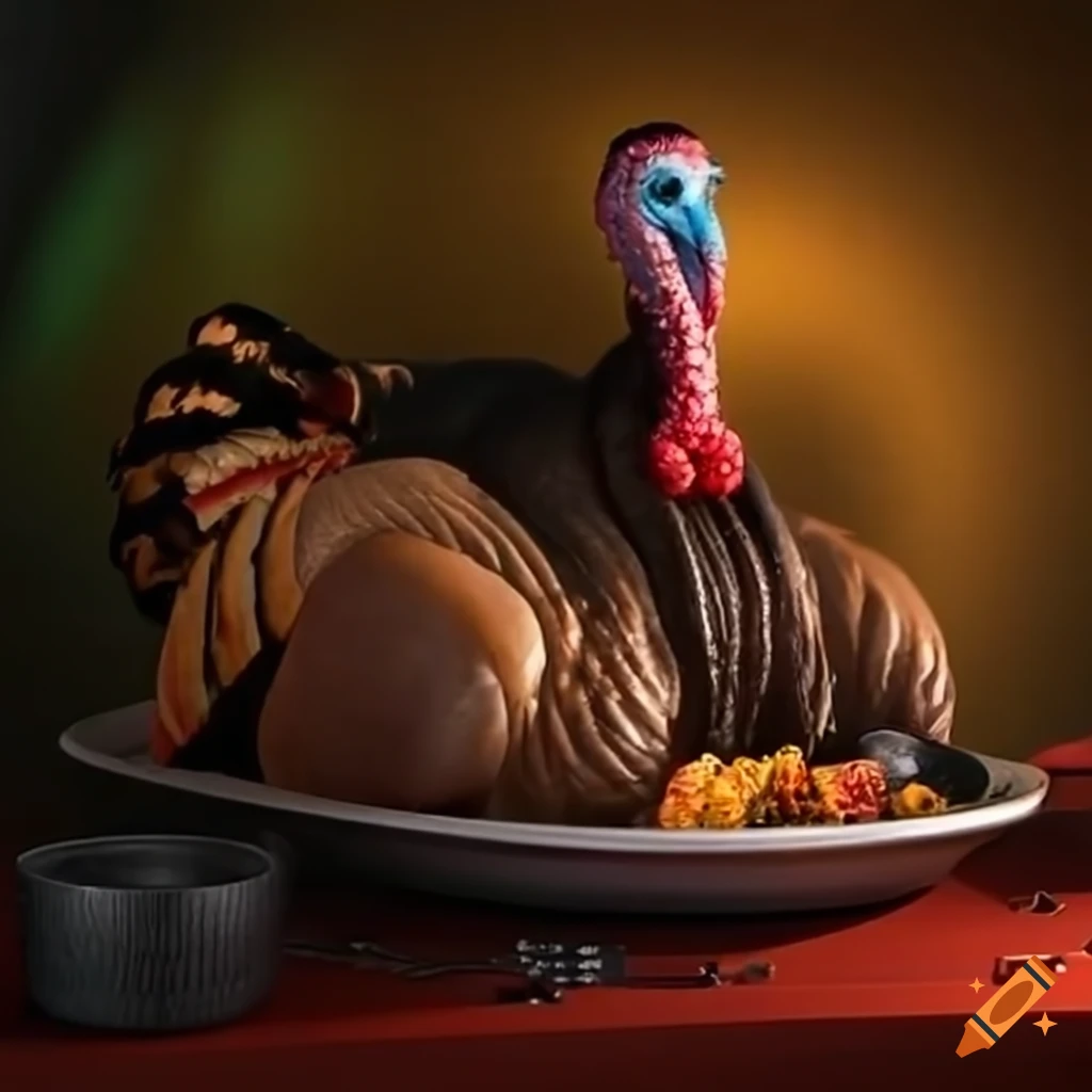 Retro style gelatin mold turkey for thanksgiving on Craiyon
