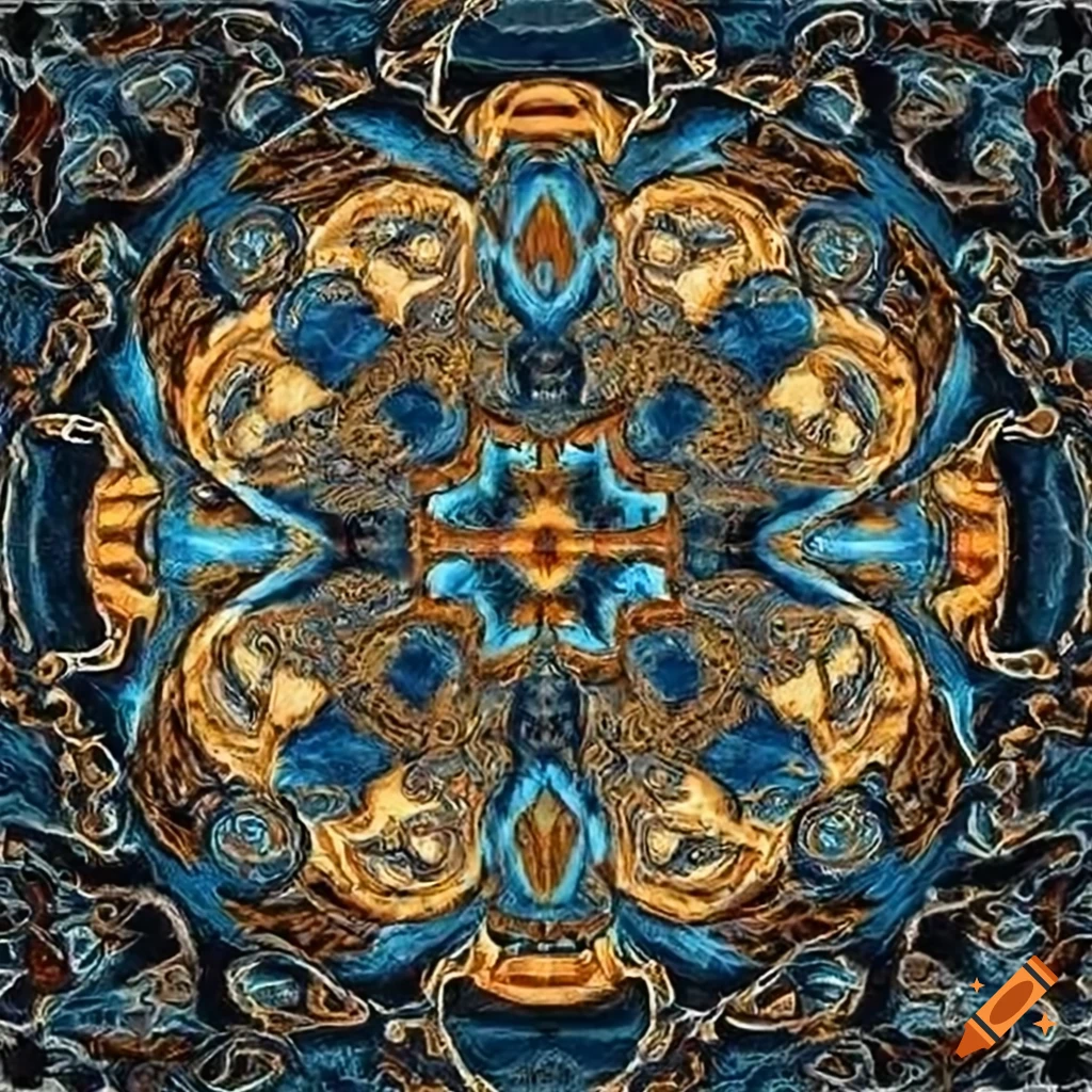 symmetrical psychedelic patterns with earthy colors