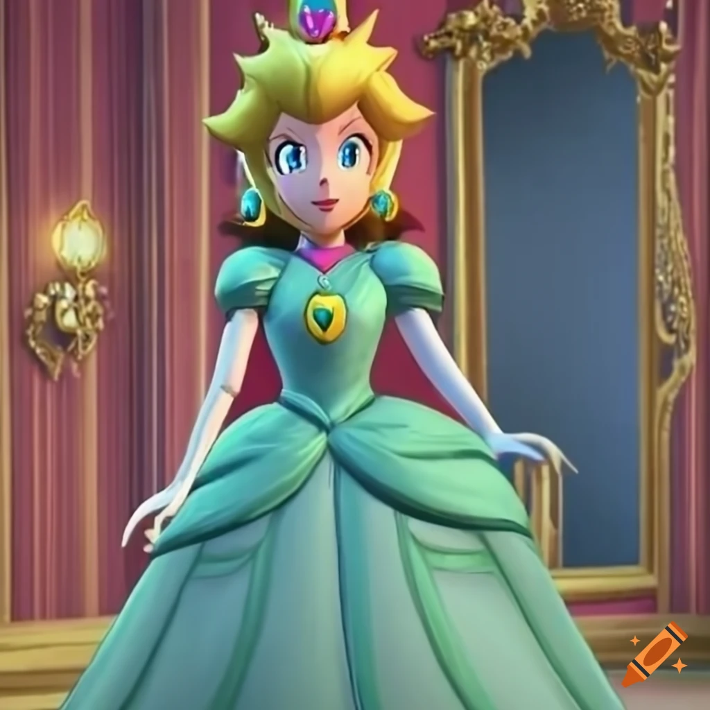 Link and princess peach in a palace dressing room