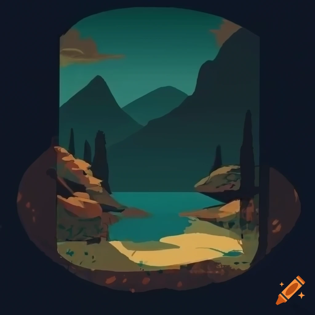 Lake inspired by disco elysium style on Craiyon