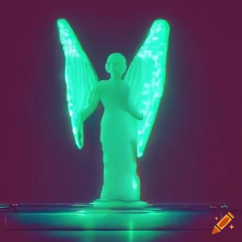 Glowing angel statue in a tokyo park on Craiyon