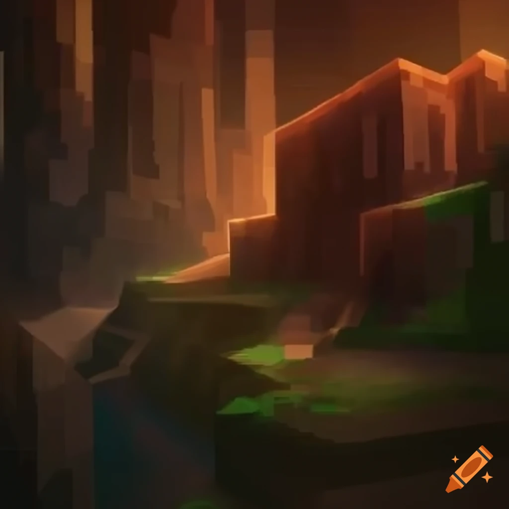 digital art of Minecraft's landscapes