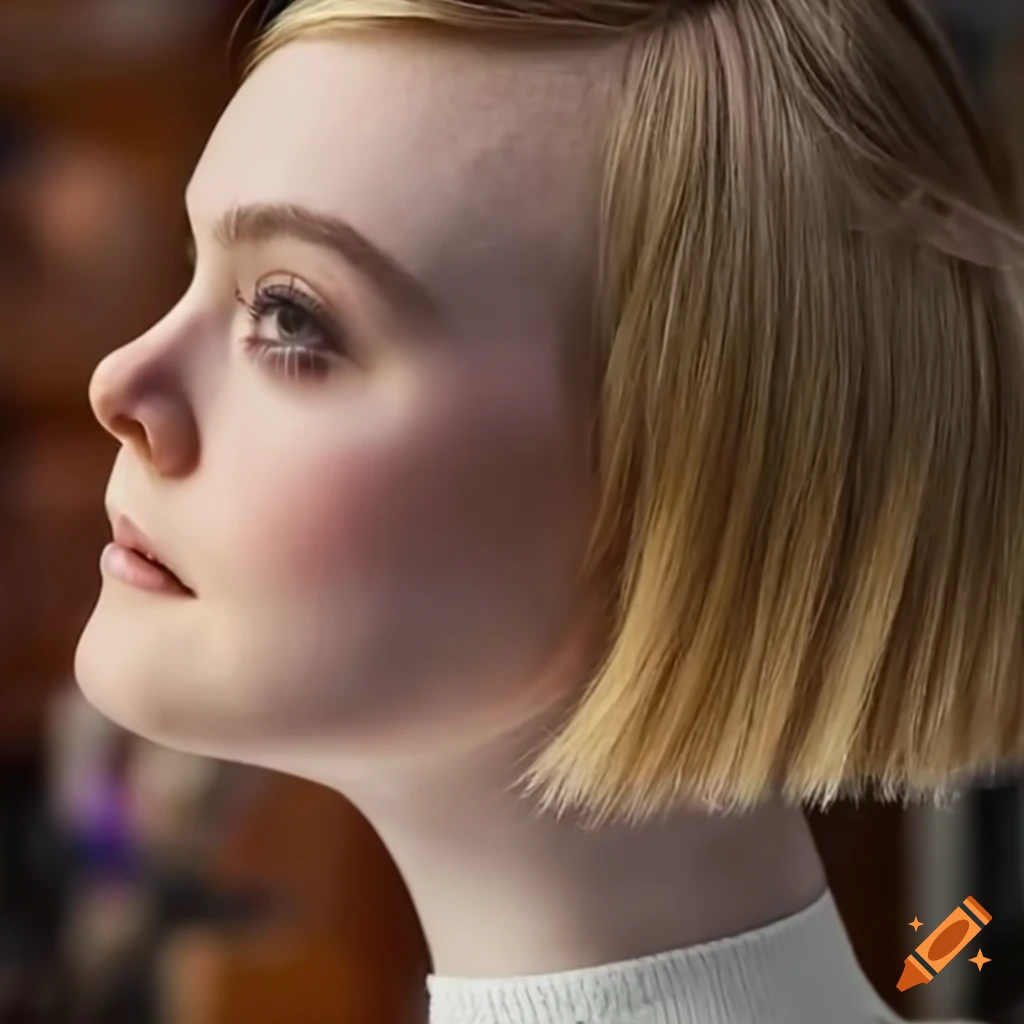 Elle Fanning getting a bob haircut
