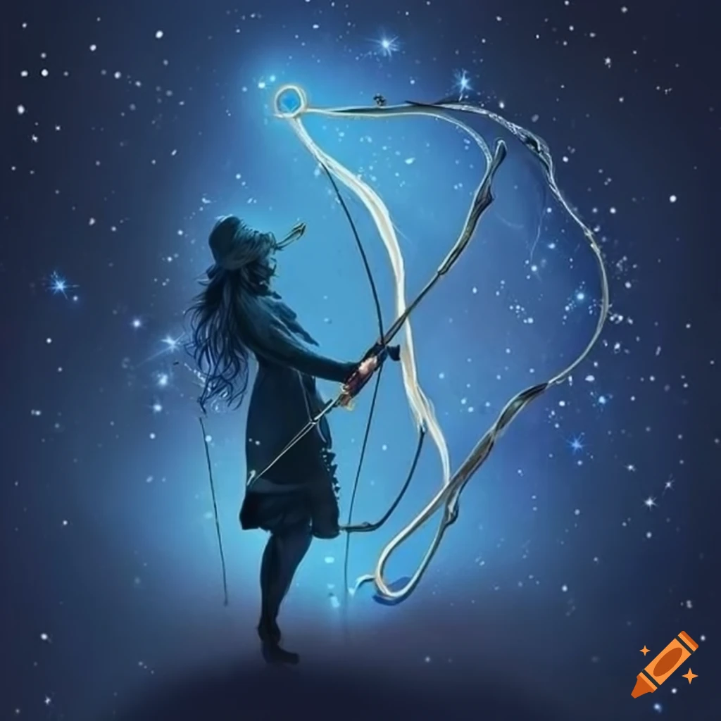 illustration of a mystical cowgirl with constellations and calming blue light