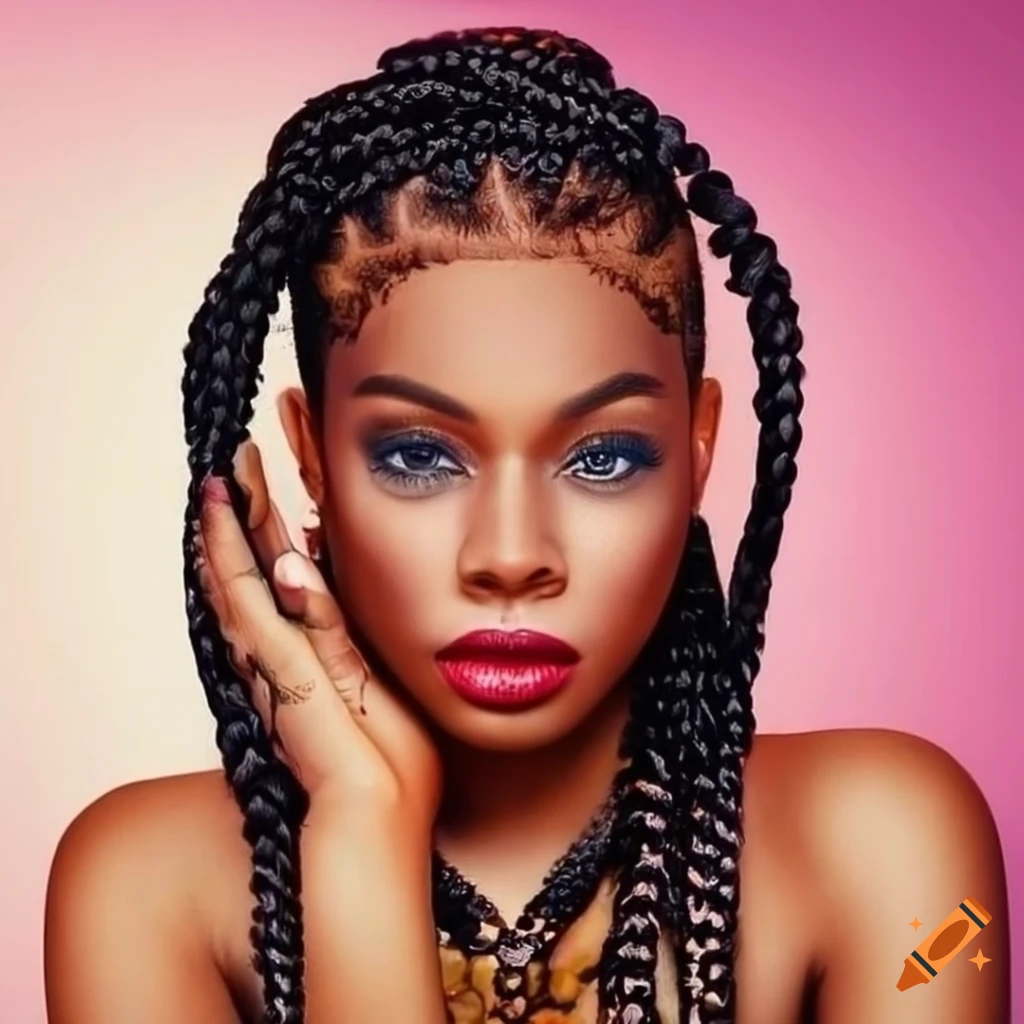 beautiful-black-woman-with-glowing-bronze-braids-on-craiyon