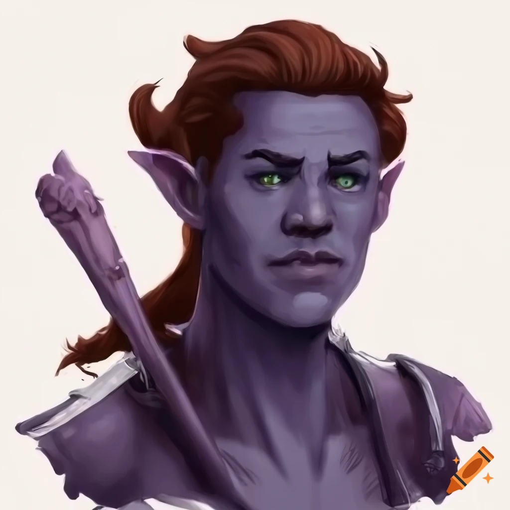 portrait of a male Triton character for DND