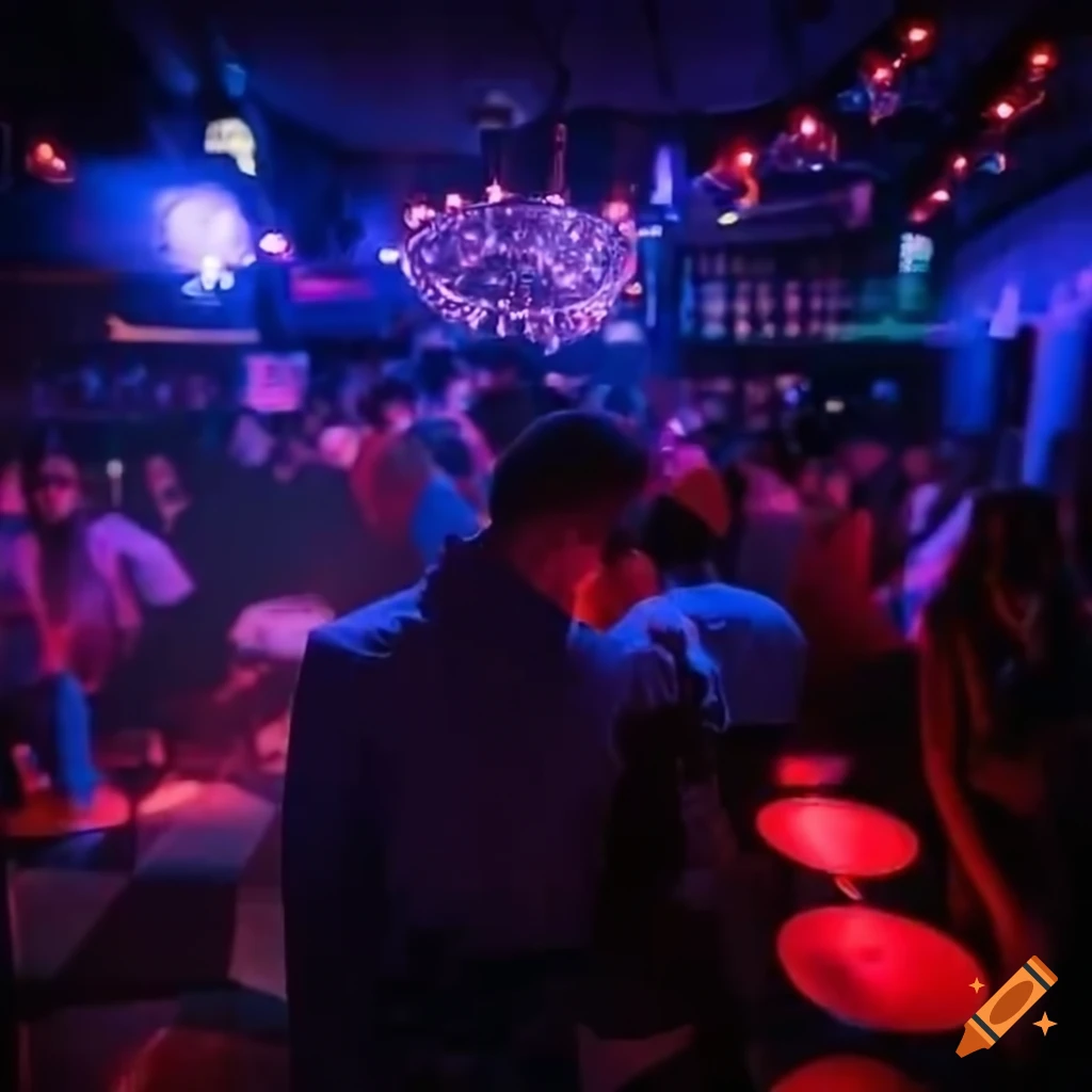 Retro bar pub with dancefloor on Craiyon