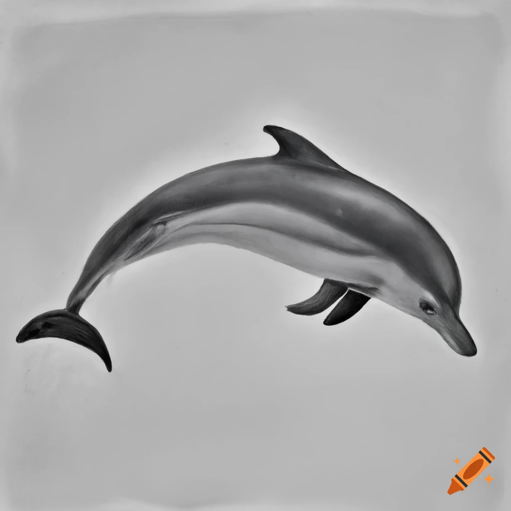 Amazon.com: Dolphins Art Print Pencil Drawing by Artist DJ Rogers: Posters  & Prints
