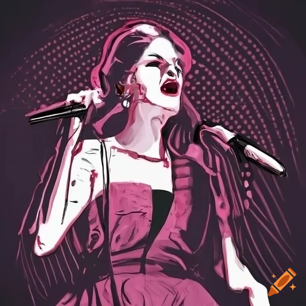 Drawing Of A Famous Singer Performing On Stage On Craiyon