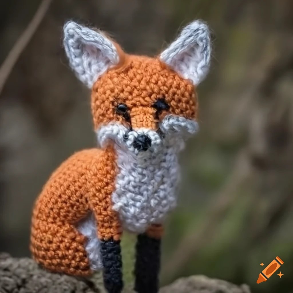 Handmade yarn fox toys in different postures and colors on Craiyon