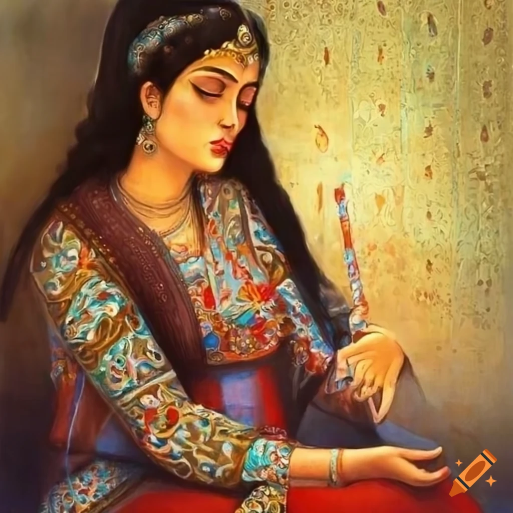 painting of a woman engaged in art