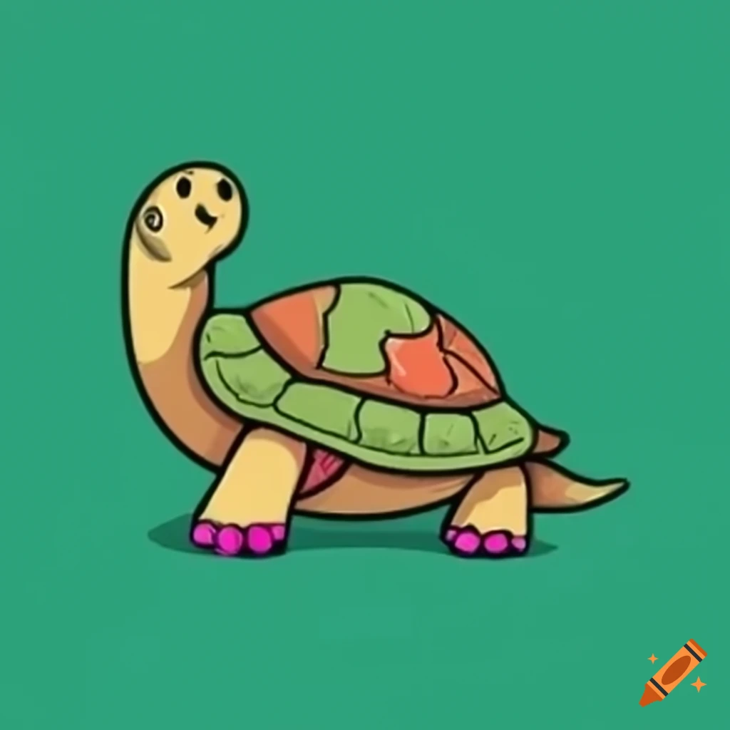happy turtle standing on its hind legs