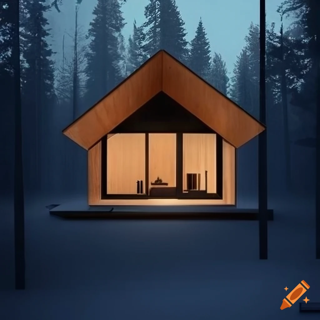 Minimalist cabins architecture portfolio on Craiyon