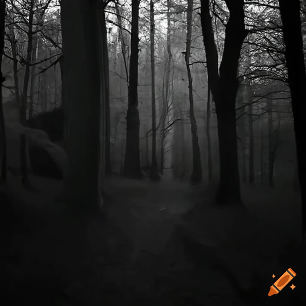 night vision photo of a mysterious figure in the woods