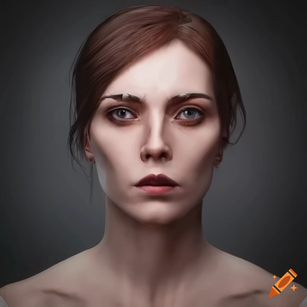 detailed realistic woman face in dishonored style