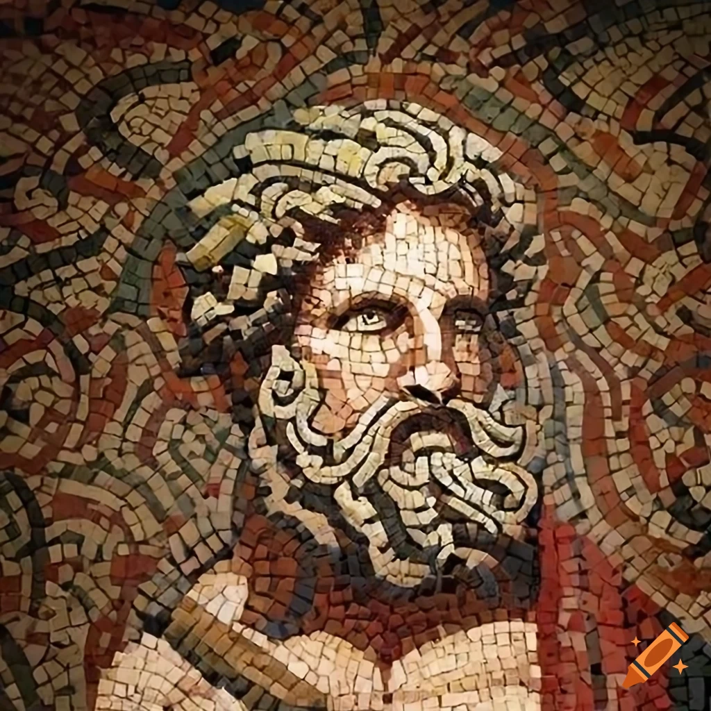 Mosaic Representing Zeus In Roman Empire War Theme On Craiyon