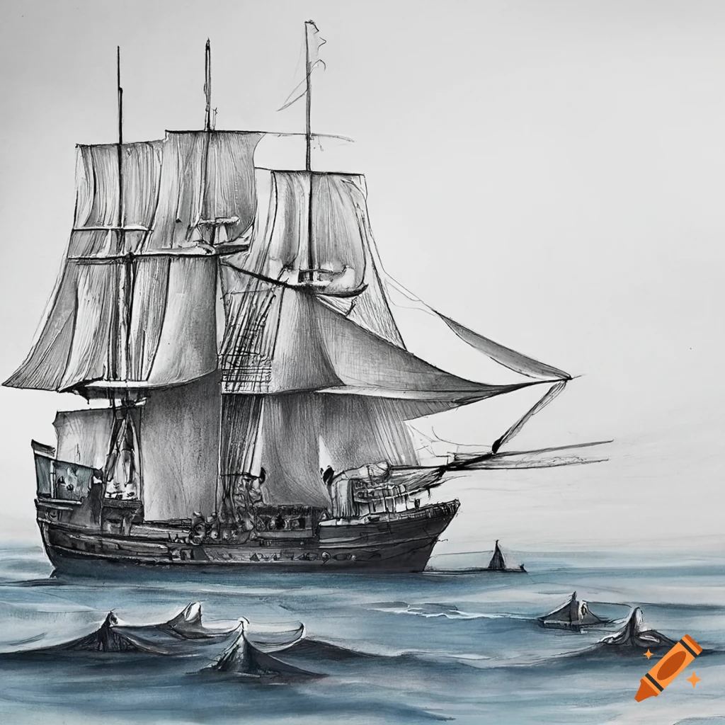 Illustration of Sailing Boat Stock Illustration - Illustration of drawing,  poster: 18750413