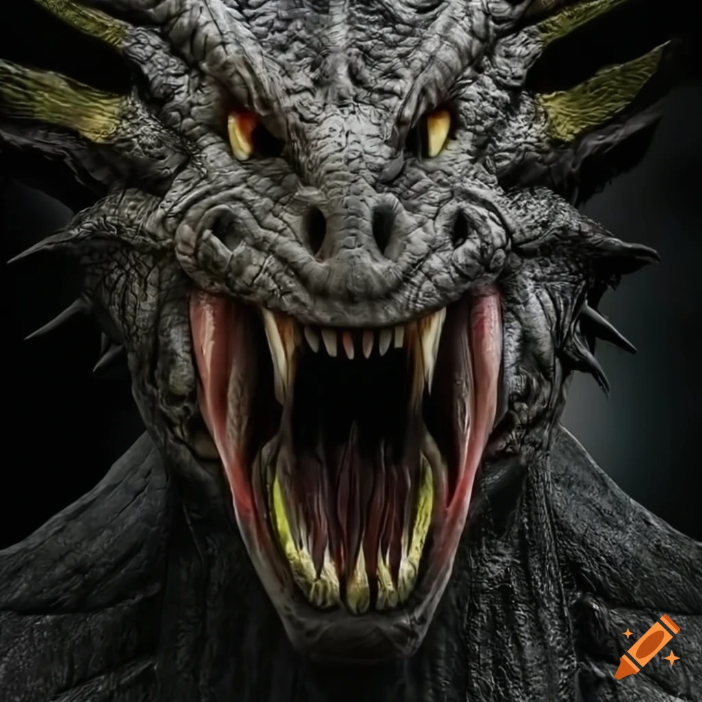 Realistic 3d dragon face on Craiyon