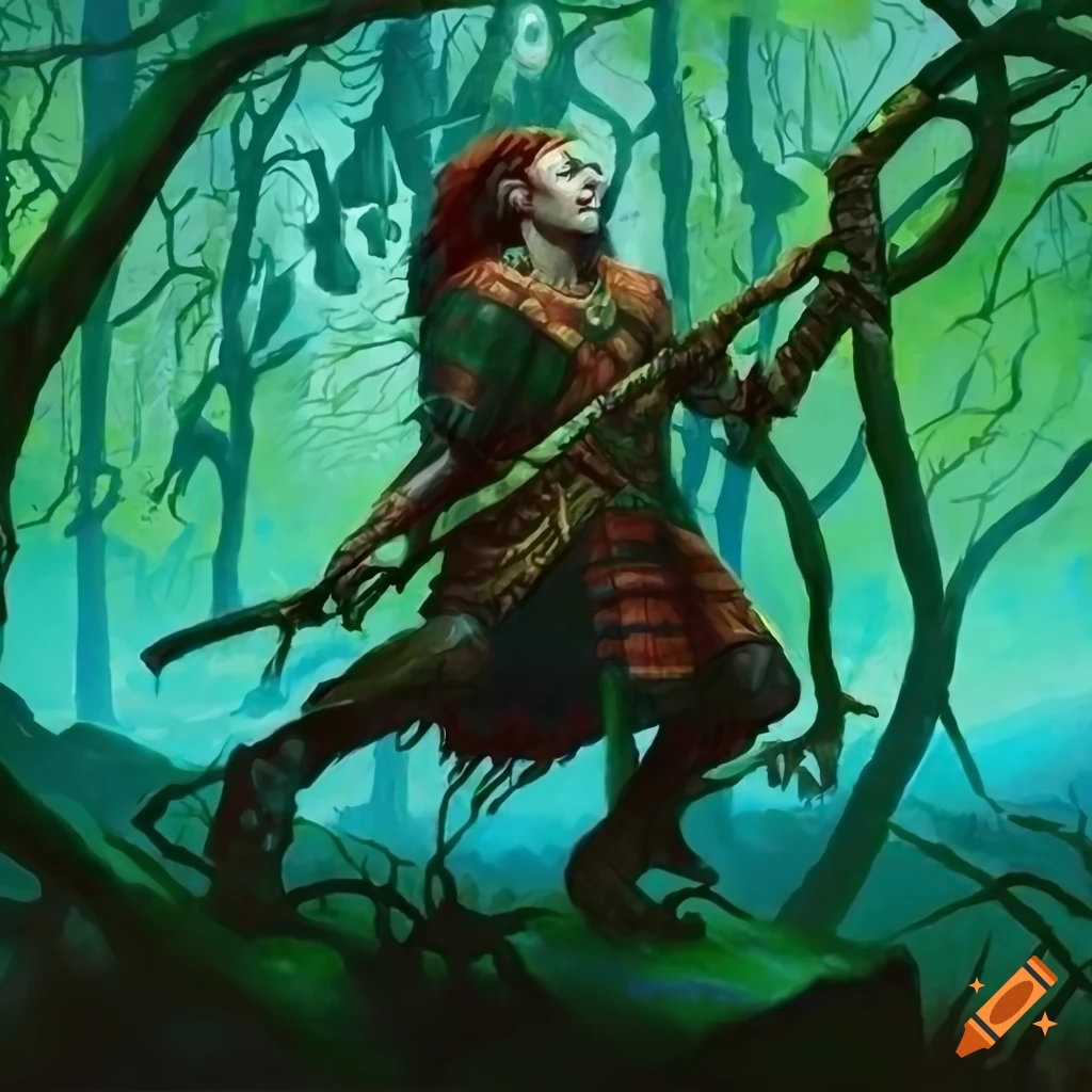 Artwork of a female forest giant in d&d style on Craiyon