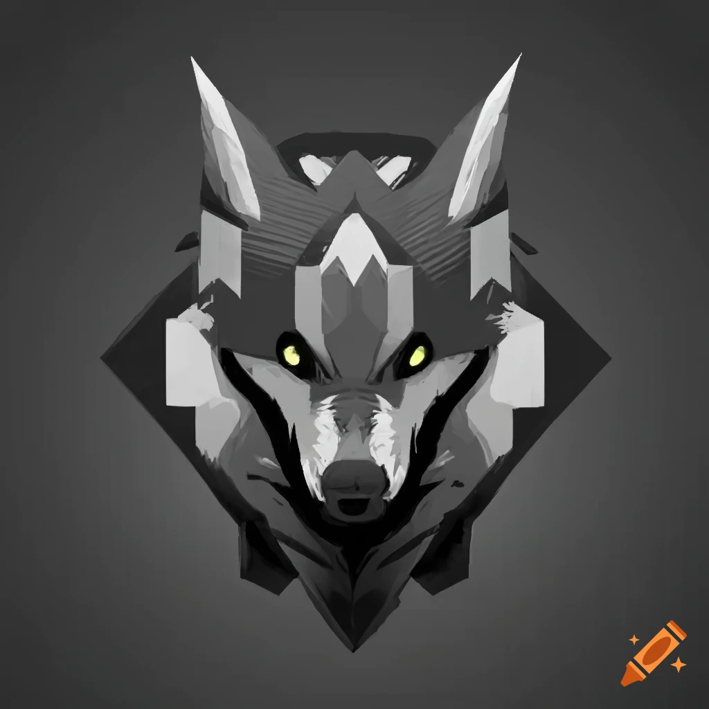 cyber wolf symbol for an evil mercenary unit