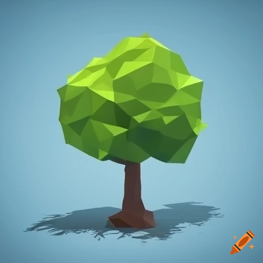Low poly tree illustration on Craiyon