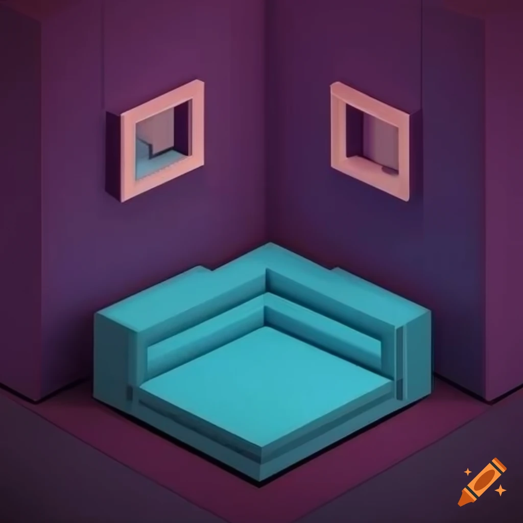 Isometric View Of A Room With A Sofa isometric-view-of-a-room-with-a-sofa