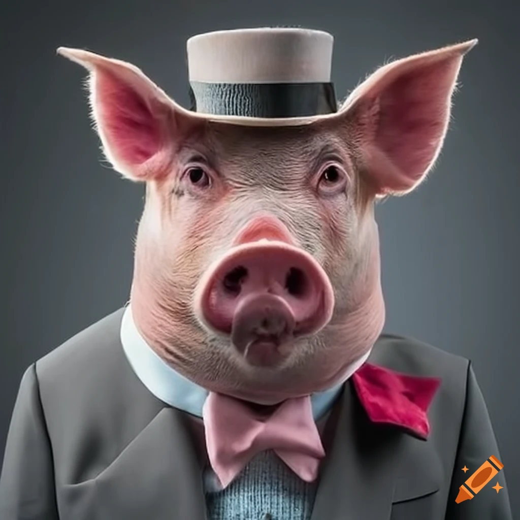funny image of a pig in a suit
