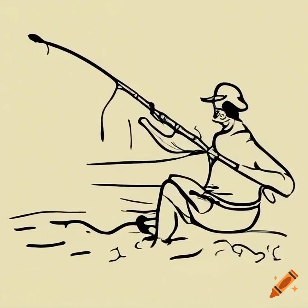 Vintage drawing of a boy fishing on a dock with his father on Craiyon