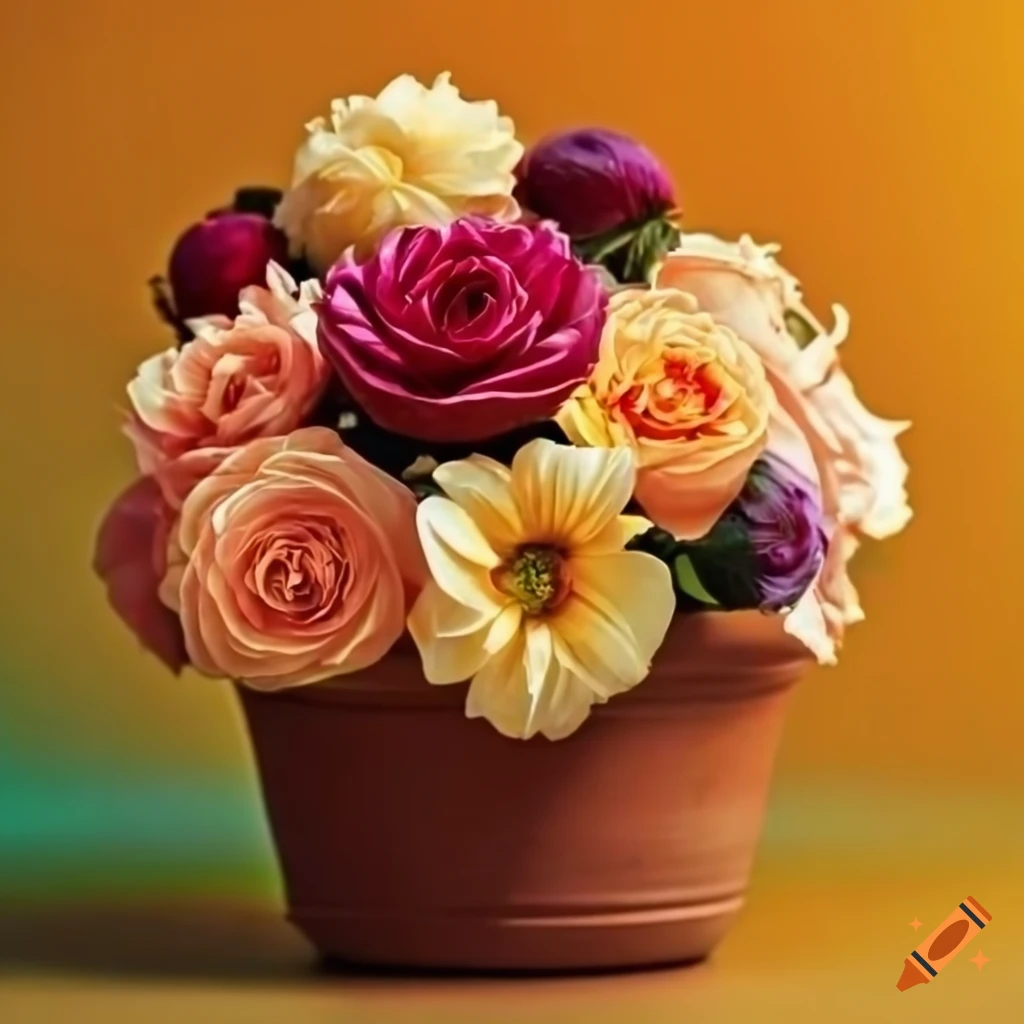 beautiful flowers in a chic terracotta pot
