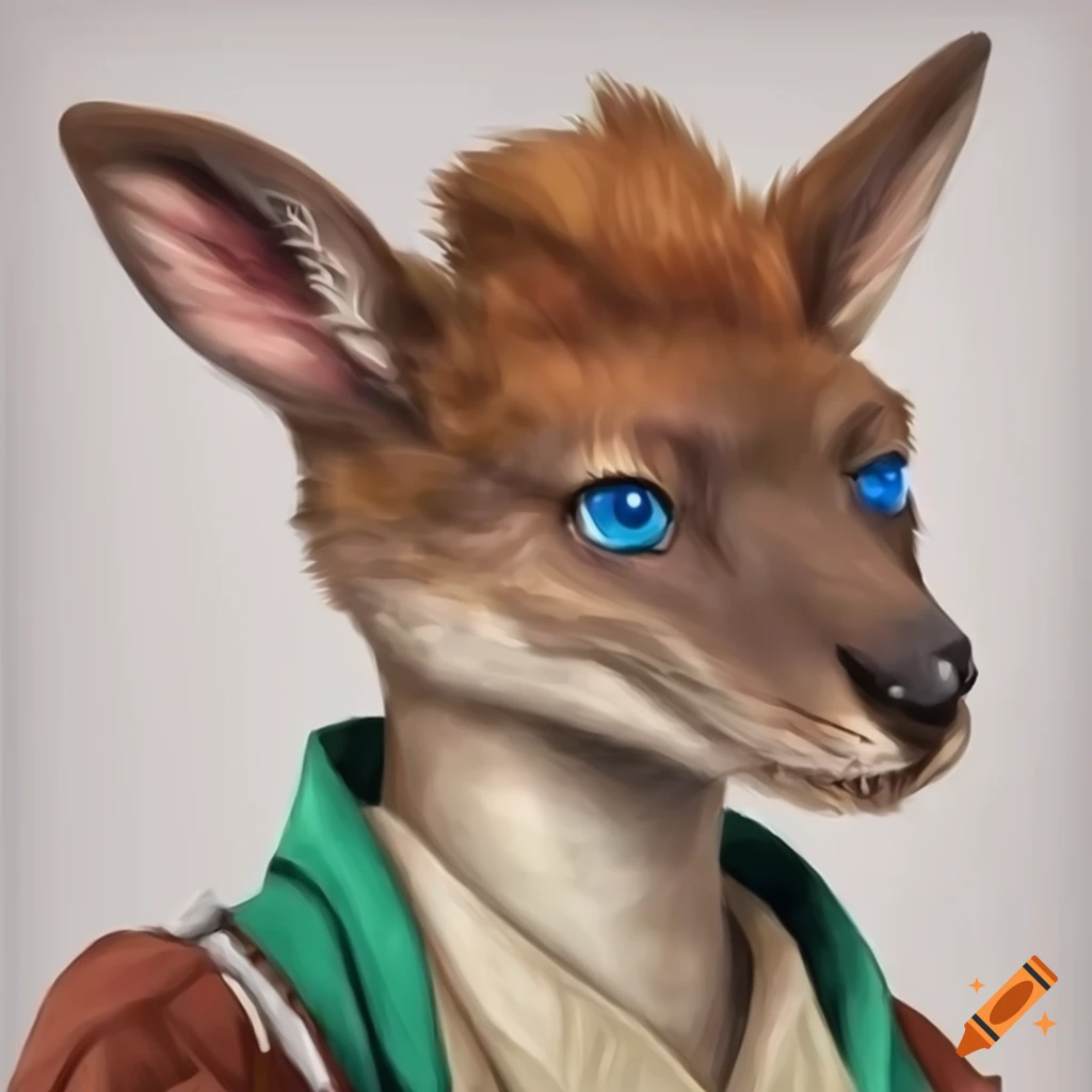 hyper realistic anthropomorphic kangaroo adventurer