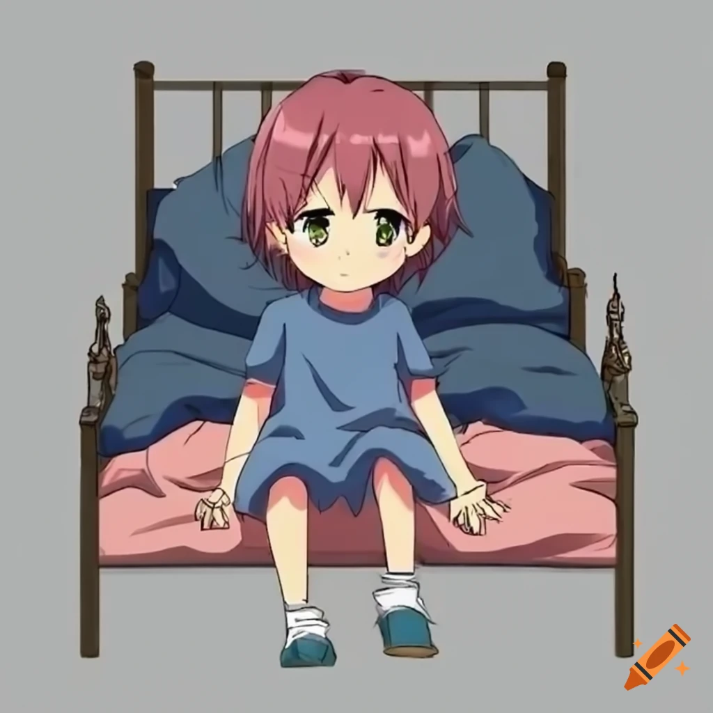 Premium Vector | Vector young girl sleeping anime chibi illustration