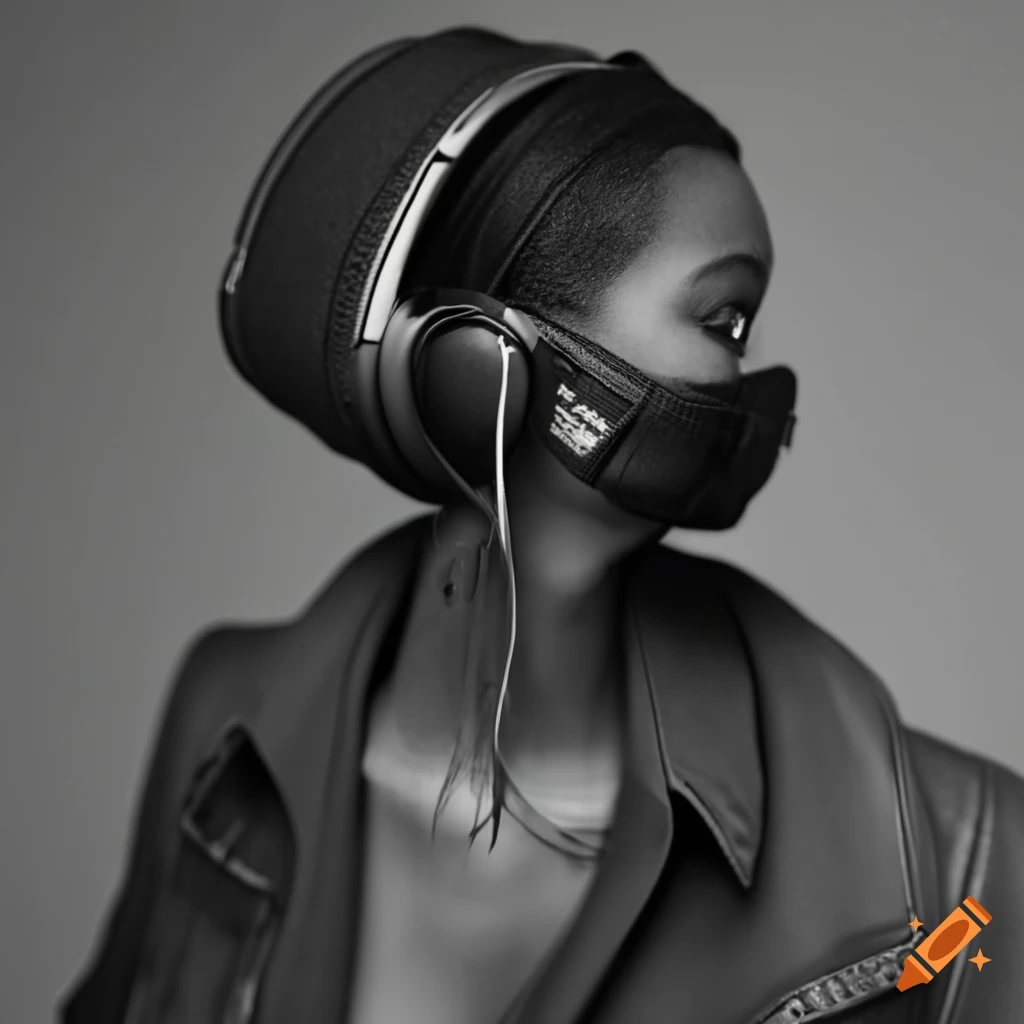 coronavirus wearing headphones