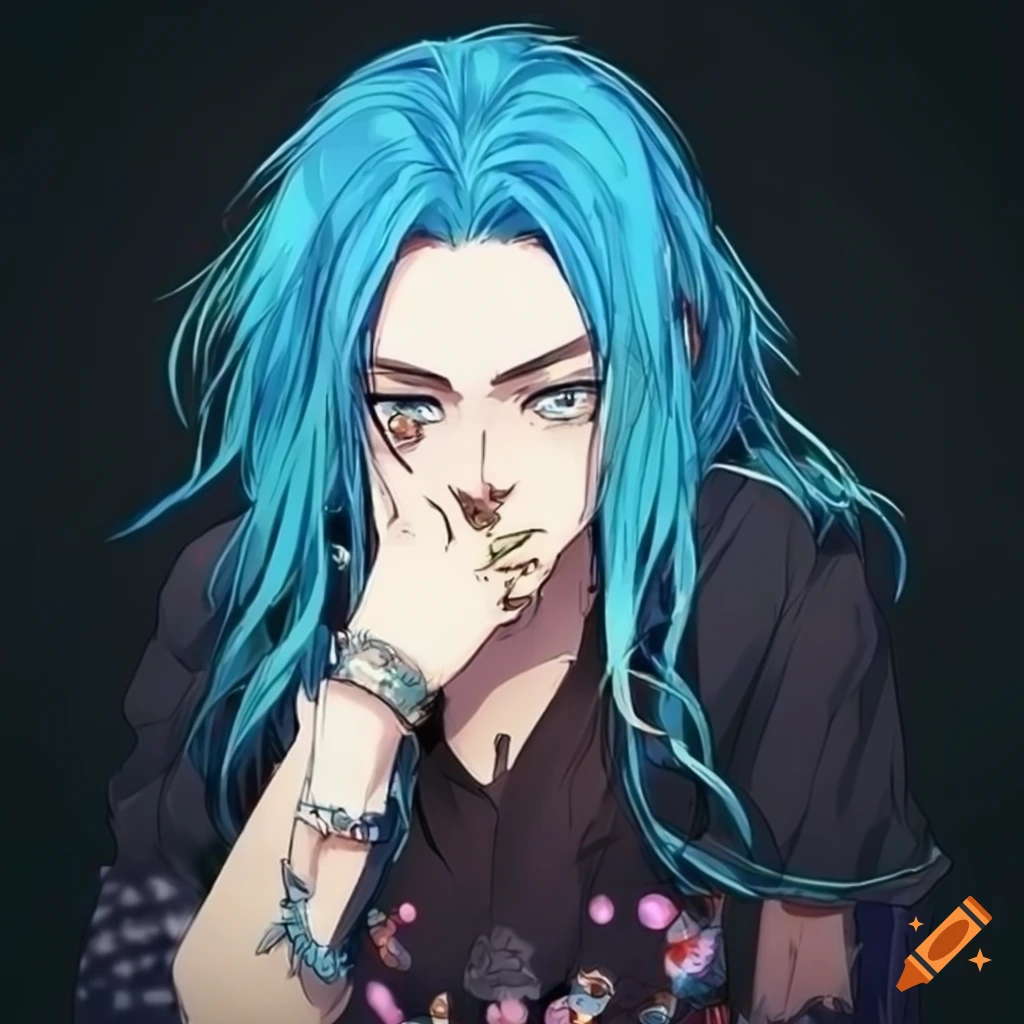 image of a man with long hair, beard, piercings and unique fashion style