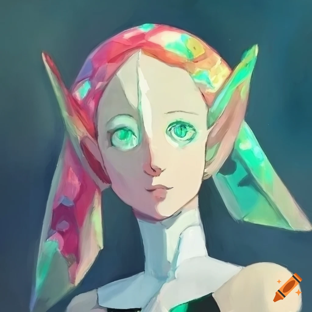 painting of Pearl from Steven Universe with a unique style