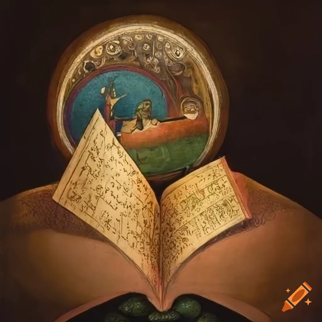 intricate illuminated manuscript artwork