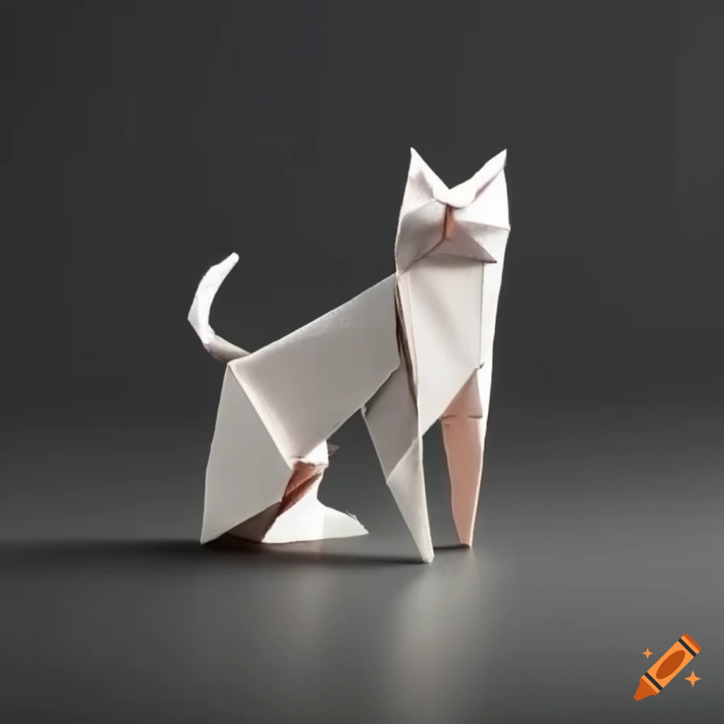 origami cat sculpture