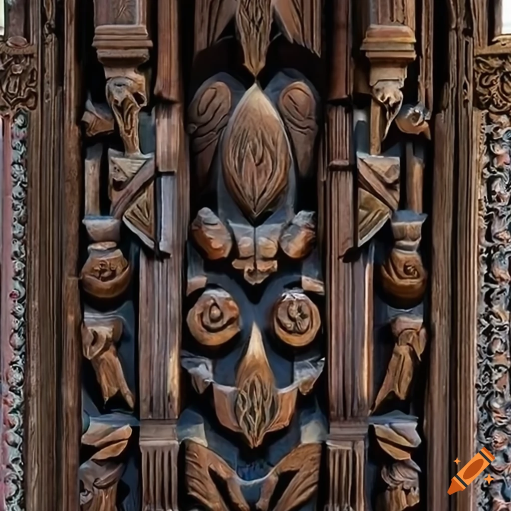 detailed carving in the style of Architectural Stave