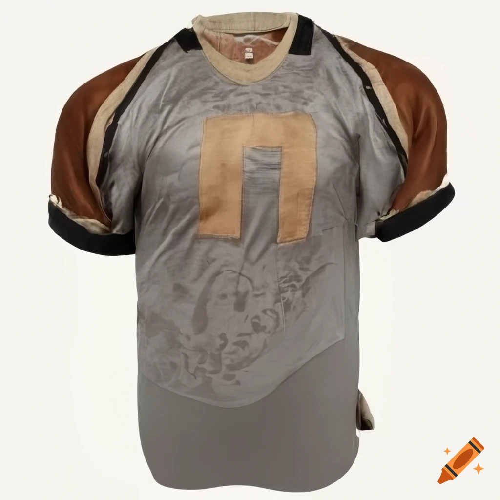 Vintage grey football shirt with beige trim on Craiyon