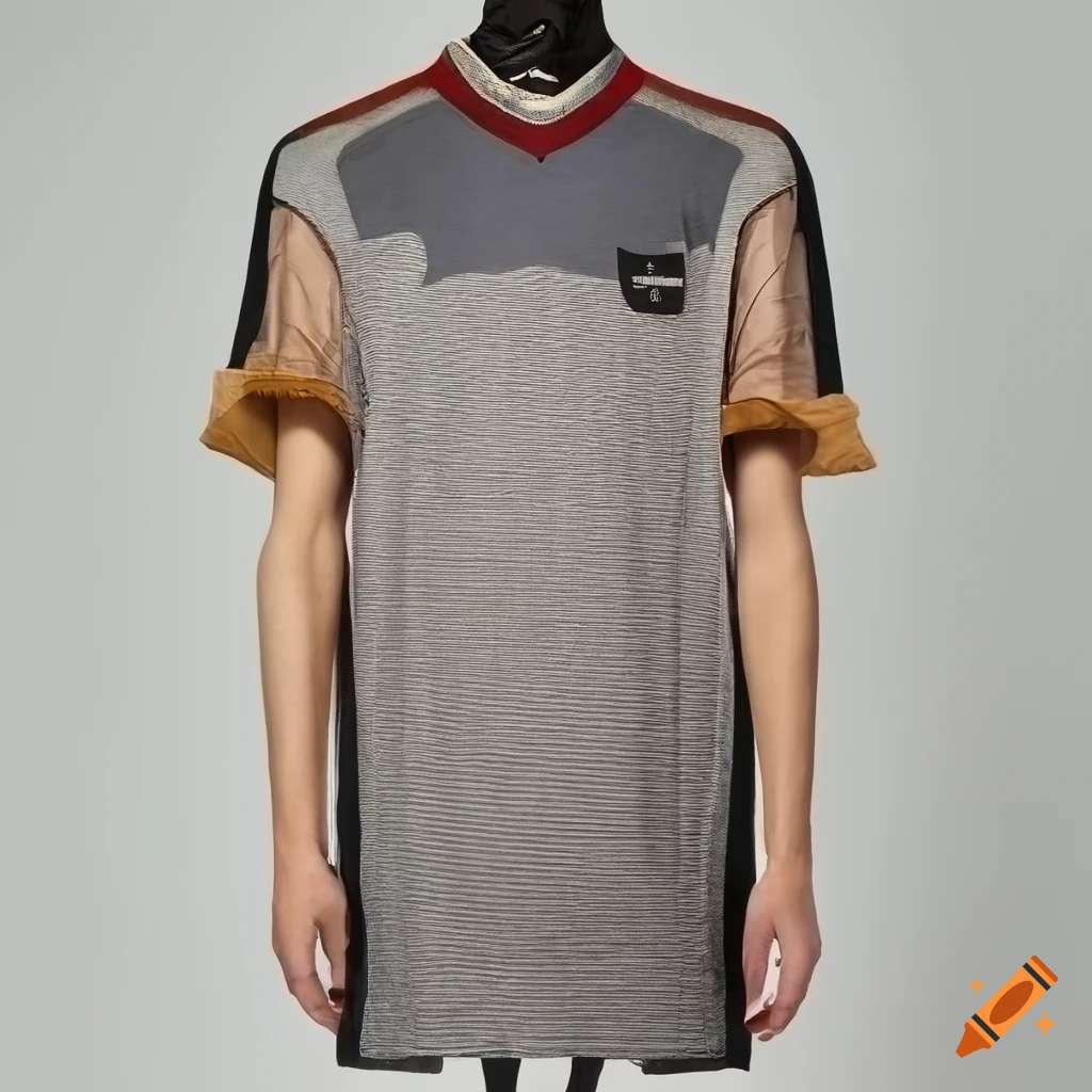 Vintage grey football shirt with beige trim on Craiyon